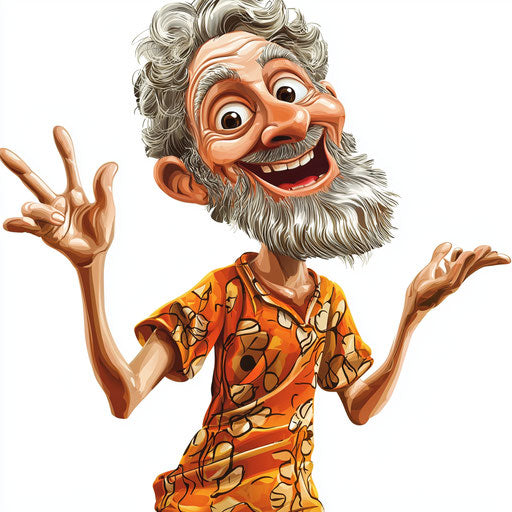 Humorous caricature of a faith clipart with human features