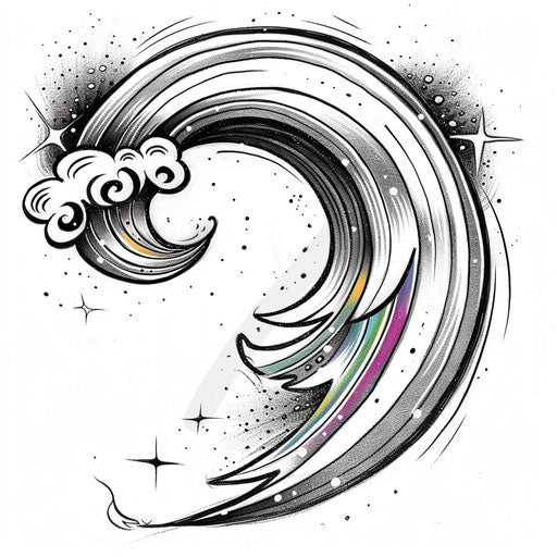 Classic black and white tattoo sketch