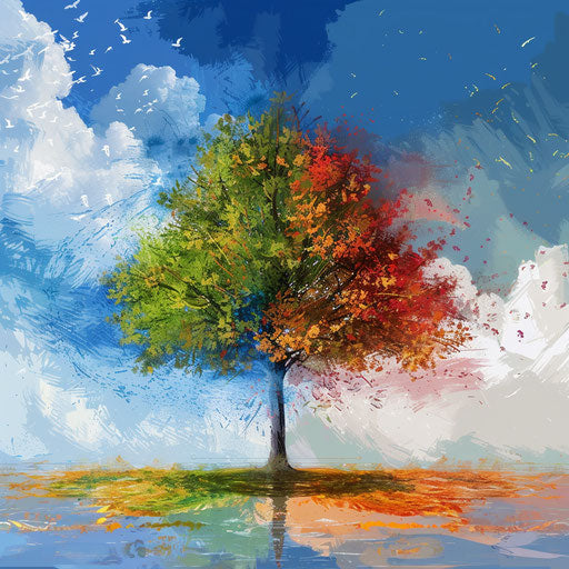 Seasons clipart with realistic style and vivid colors