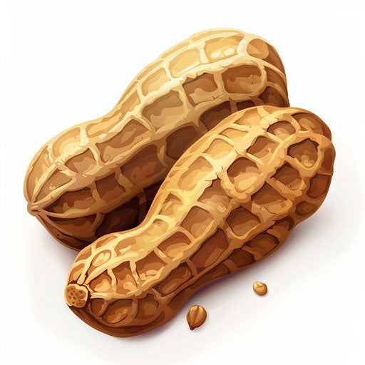 Realistic style peanut clipart with flat white background