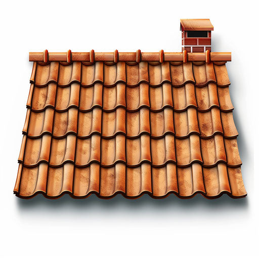 Realistic roof clipart with flat white background