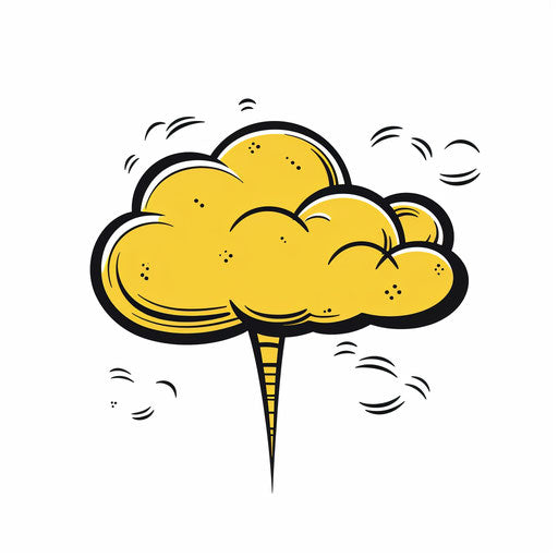 Minimalist thought bubble on white background