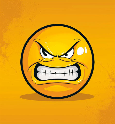 Angry yellow smiling face