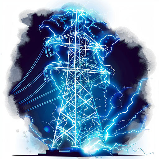 Realistic electricity clipart with flat random background