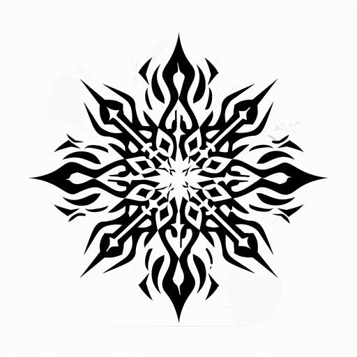 Clipart style tattoo sketch of a snowflake