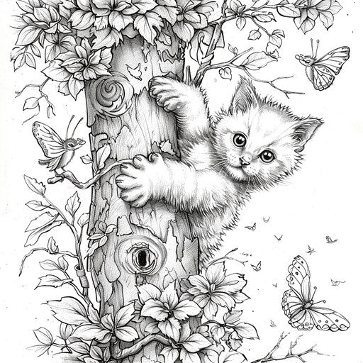 Learning Through Cute Kitten Coloring Pages