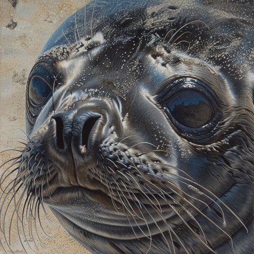 Hawaiian monk seal on sandy beach