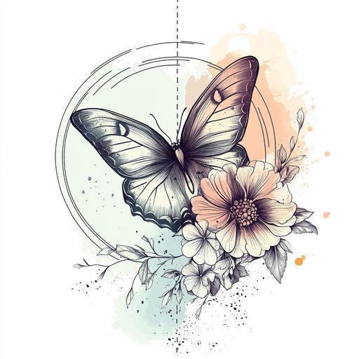 Beautiful flat tattoo sketch for women