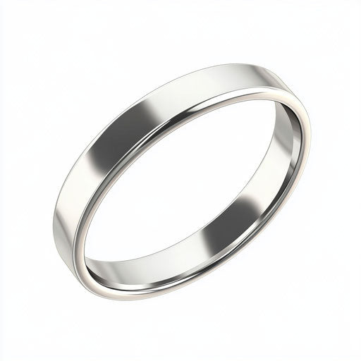 3D wedding ring on flat white background, isolated clipart