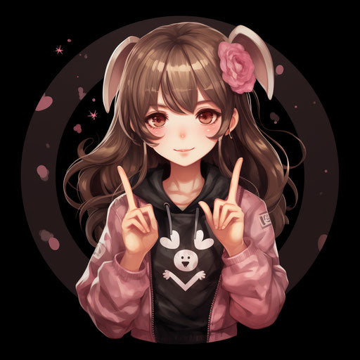 Girl making a peace sign
