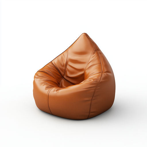 3D Bean Bag Chair in realistic style with flat white background, isolated clipart