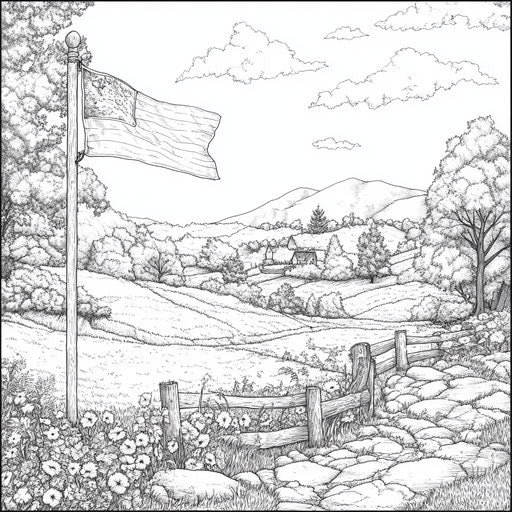 Enjoy Flag Coloring Pages - Creative Leisure Time