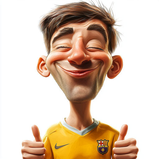 Humorous caricature of a soccer clipart with human characteristics
