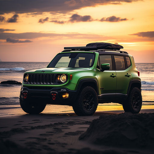 Bright green classic Jeep Renegade