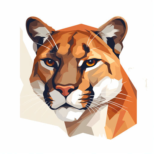 Minimalist cougar illustration on white background