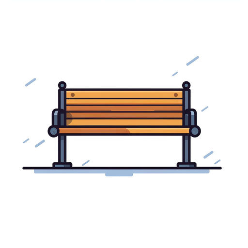 Bench clipart in Minimalist style, on white background