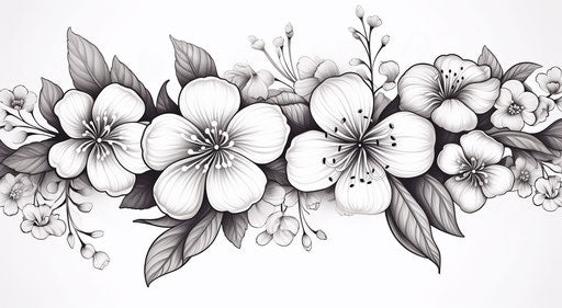 Cherry Blossom Tattoo Art Set