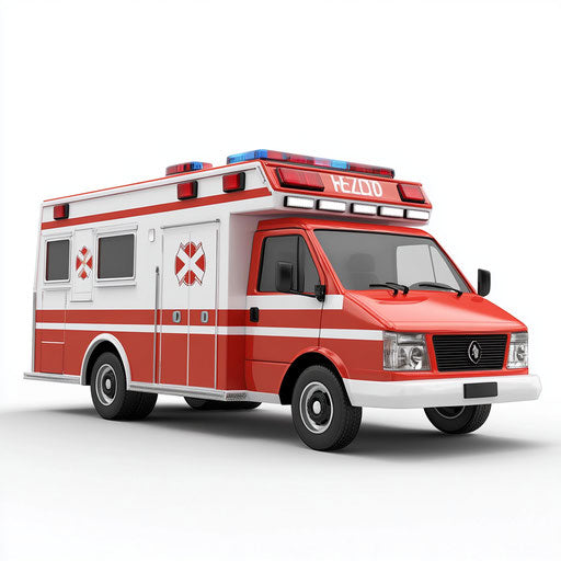 3D emergency on flat white background isolated