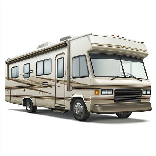 Realistic motorhome clipart, high resolution, isolated