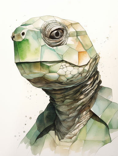 The face of a turtle in geometric balance