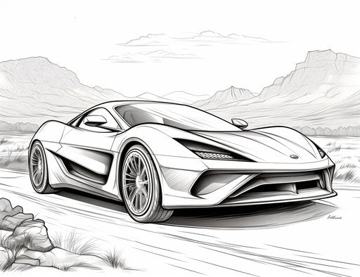 Sports car coloring pages, Lamboni coloring pages, in the style of precisionist art, sumatranism 31:24