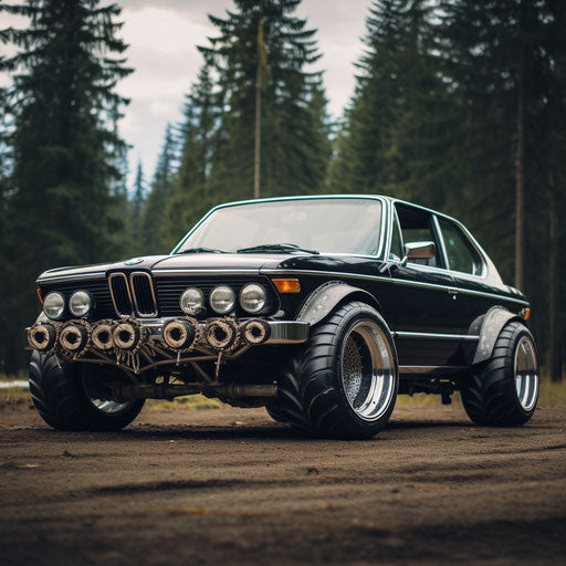 Classic BMW 7 Series with Bigfoot tires