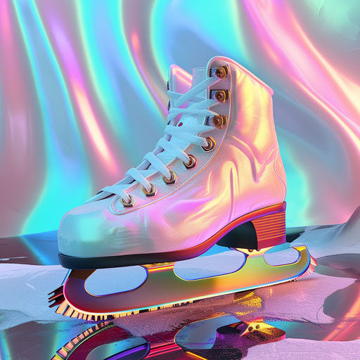 Realistic ice skate illustration on random background