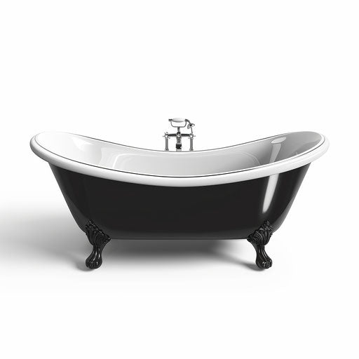 Realistic bathtub clipart on flat white background