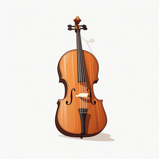 Minimalist cello clipart on a white background