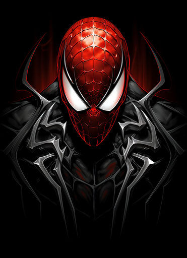 The incredible spider man logo, dark white and crimson style