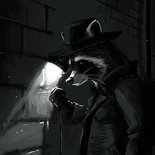 A raccoon detective solving mysteries in a noir-inspired setting