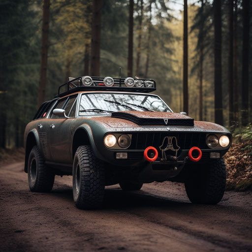 Maserati Ghibli classic rally version with off-road mods