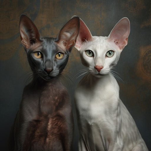 Two oriental shorthair cats