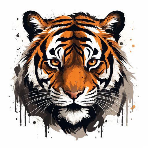 Tiger face drawing in the style of Chiaroscuro Art