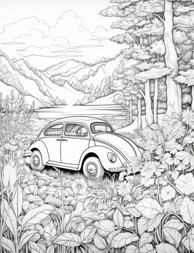 Beetle and car in a little patch of wildness