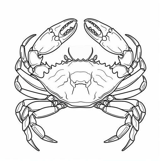 Crab outline with raised claws, perfect for coloring. Coloring page