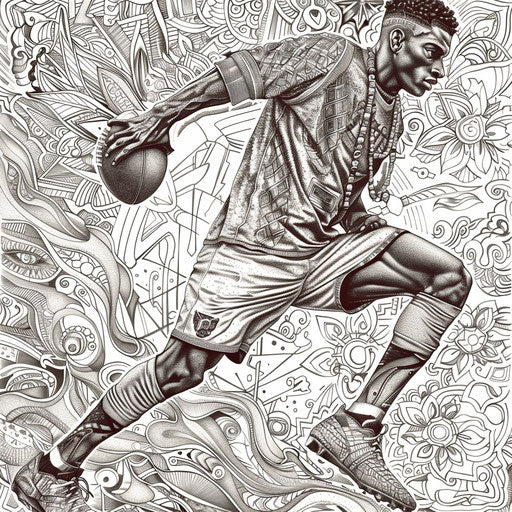 Ornate football player with jeweled patterns in the style of Raqib Shaw