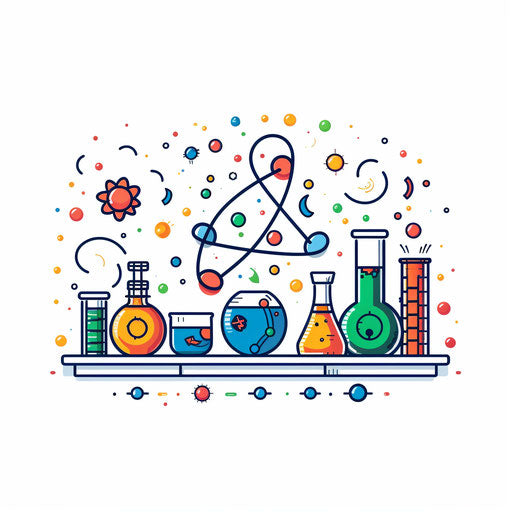Minimalist-style science illustration on white background