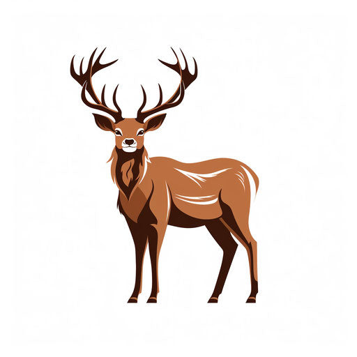 Minimalist style elk clipart on white background