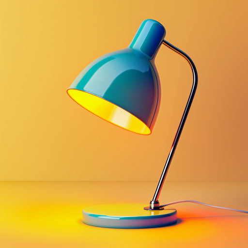 Realistic illustration of a lamp with a flat random background