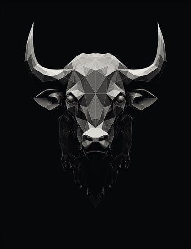 Geometric bull head in minimalist style