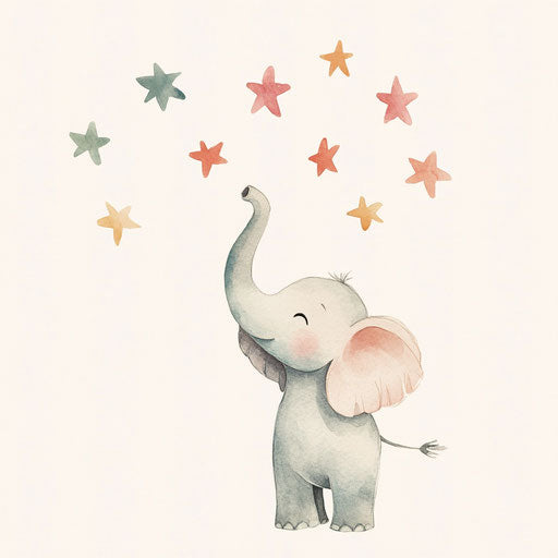 Small elephant tattoo clipart sketch reaching for the stars