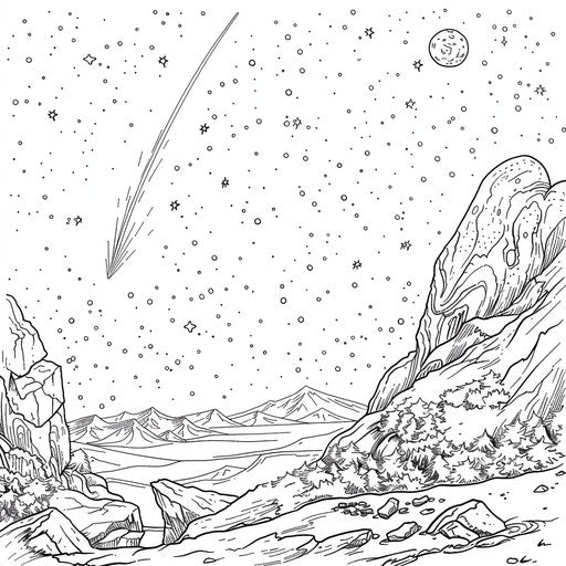 Majestic shooting star streaking across the night sky