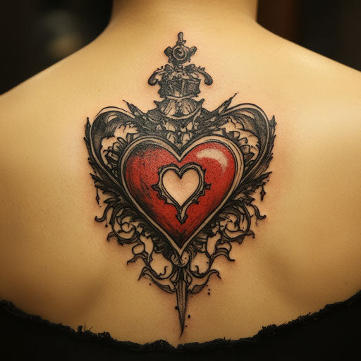 Mom heart tattoo with gothic elements