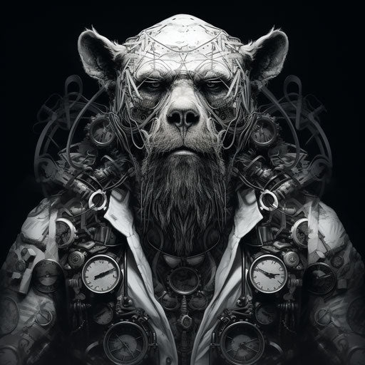 Bear designs tattoos black and white portrait free art