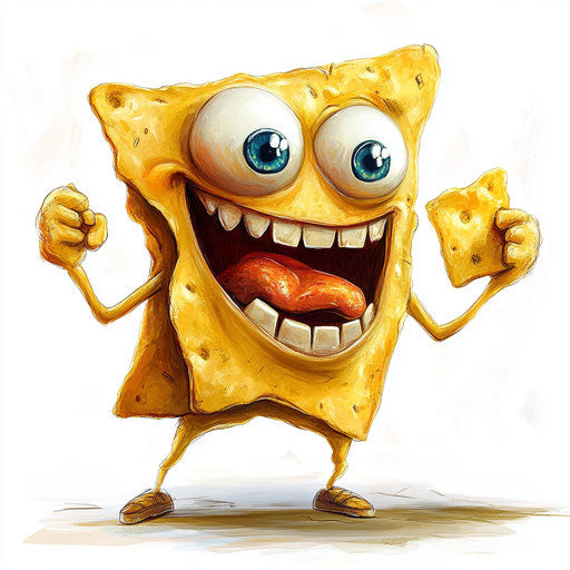 Inspiring Chips Caricature Clipart for Educational Materials