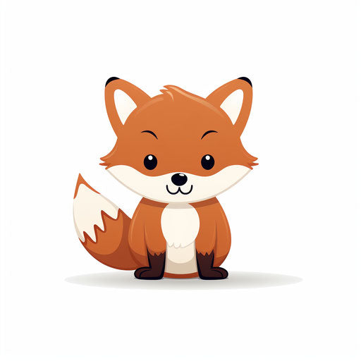 Cartoon animal in Minimalist style, on white background