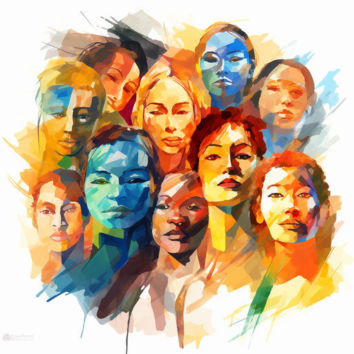 Diversity clipart in the style of Impressionistic Art