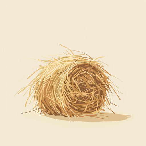 Flat cream background with hay clipart in realistic style