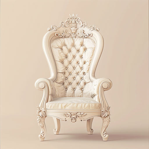 Elegant throne on cream background